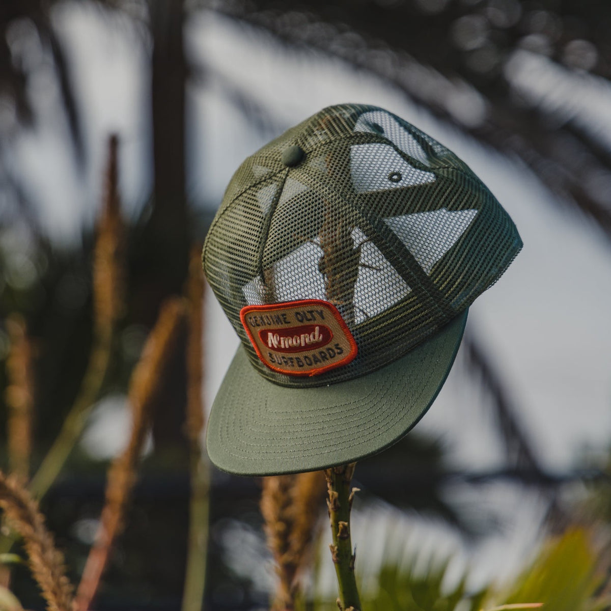 Pine Trees Full Mesh Trucker Hat-Mountain Green