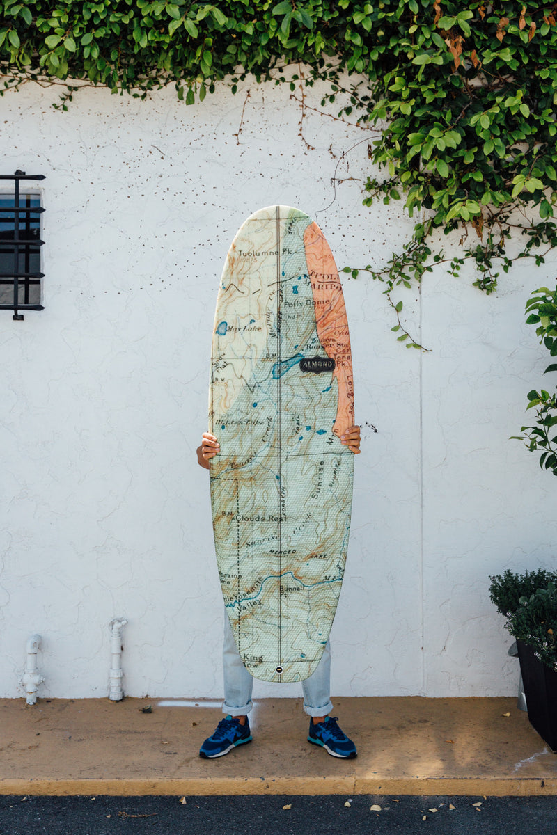 Map Print Surfboard | Almond Surfboards & Designs