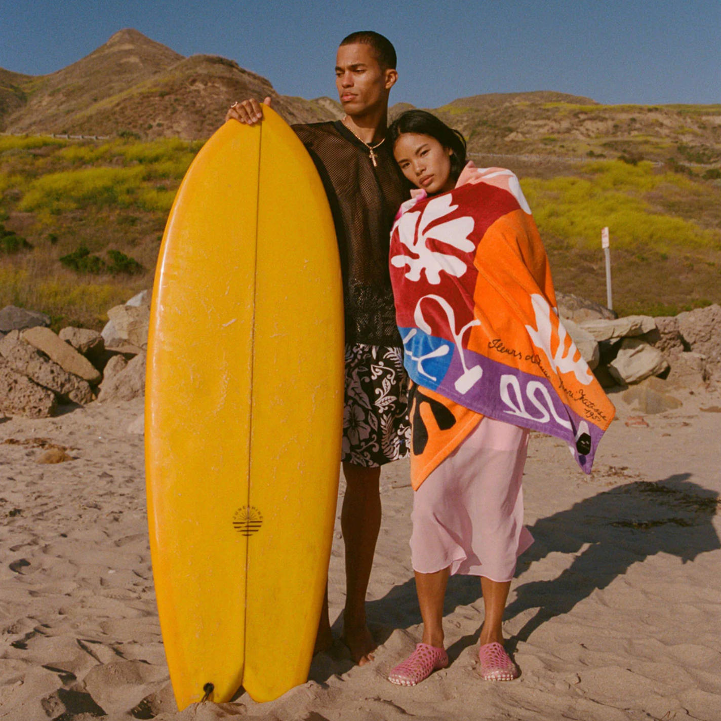 Snow Flowers Beach Towel | Slowtide