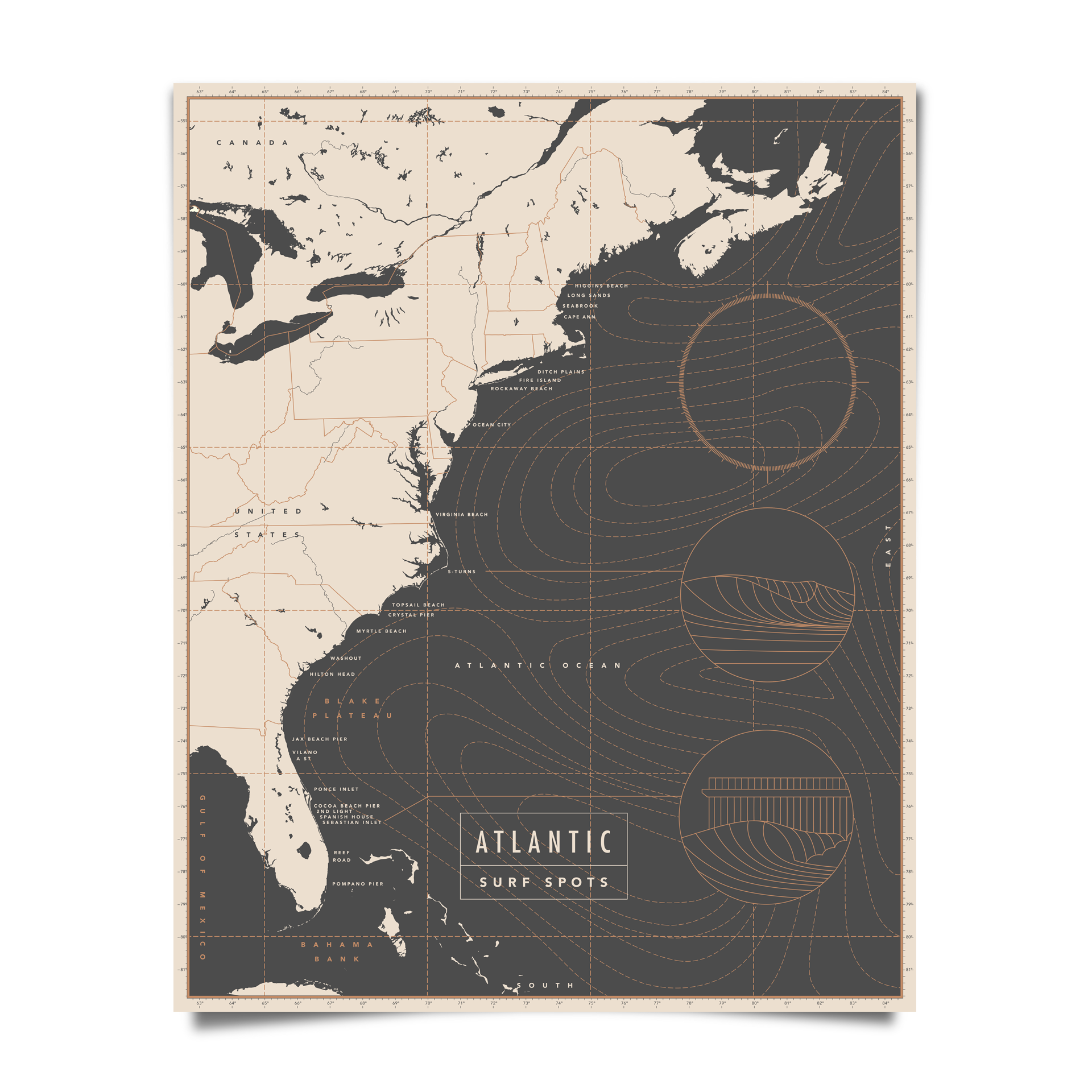 Atlantic Surf Spots | Poster